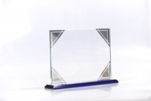 Square crystal glass blank trophy