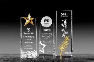 Customized corporate logo crystal glass awards