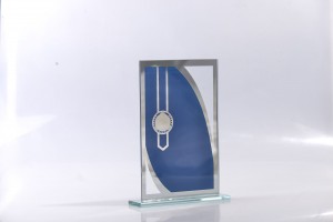 Square fine art glass medal