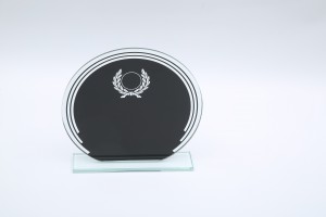 Round fine pattern glass trophy