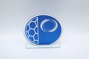 Round fine pattern glass trophy