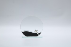 Round fine pattern glass trophy